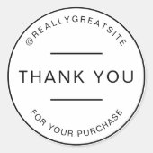 Beige esthetische minimalist dank u wit ronde sticker (Voorkant)