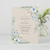Beige Ethische Kustbruiloft Kaart (Staand voorkant)