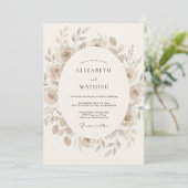 Beige Ethische Romantische Bruiloft Kaart (Staand voorkant)