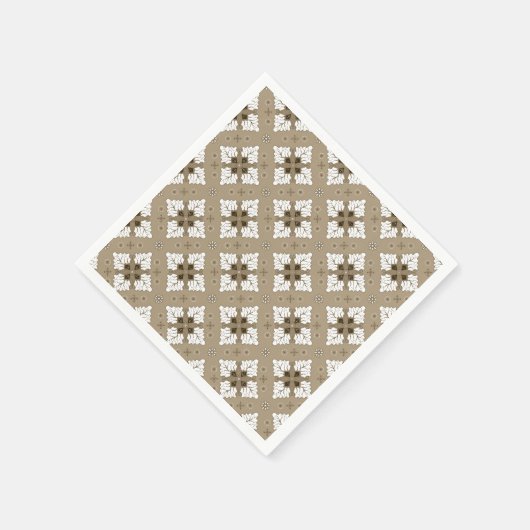 Beige ethnic damask batik seamless pattern servet (Hoek)