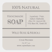 Beige | Etiketten van zeepingrediënten (Voorkant)