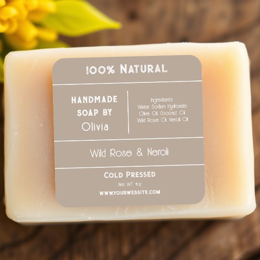 Beige | Etiketten van zeepingrediënten