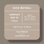 Beige | Etiketten van zeepingrediënten