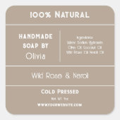 Beige | Etiketten van zeepingrediënten (Voorkant)