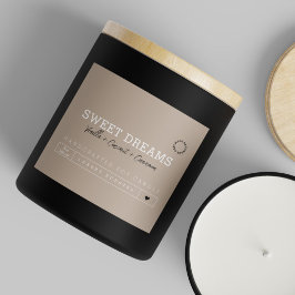 Beige | Etiketten zwarte kaarsen