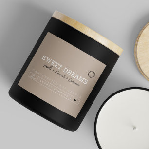 Beige   Etiketten zwarte kaarsen