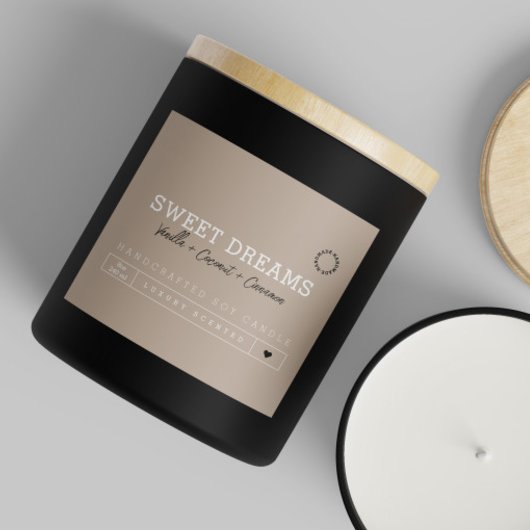 Beige | Etiketten zwarte kaarsen