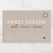 Beige | Etiketten zwarte kaarsen (Enkel label)