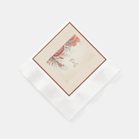 beige etnische bruiloft servet (Hoek)