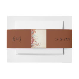 beige etnische bruiloft uitnodigingen wikkel