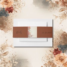 beige etnische bruiloft uitnodigingen wikkel