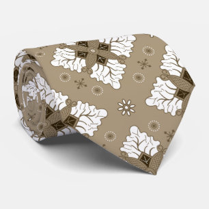 Beige etnische damast batik naadloos patroon stropdas