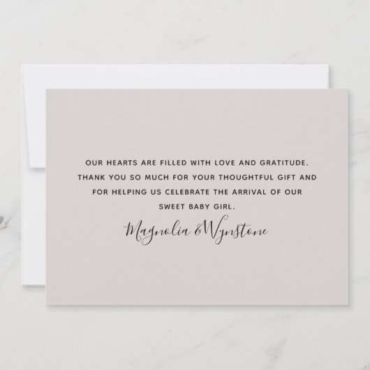 Beige Eucalyptus 3 Foto Baby geboorte Stat Bedankkaart (Achterkant)