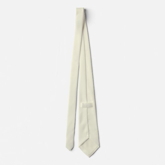 Beige F5F5DC Solid Color Design Stropdas (Achterkant)
