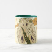 Beige Fae Moth, Mystiek Grafisch Kunstwerk Mok (Midden)