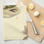 Beige Fae Moth, Mystiek Grafisch Kunstwerk Theedoek (Quarter Fold)