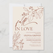 Beige Fall in Love Bruiloft Uitnodiging (Voorkant)