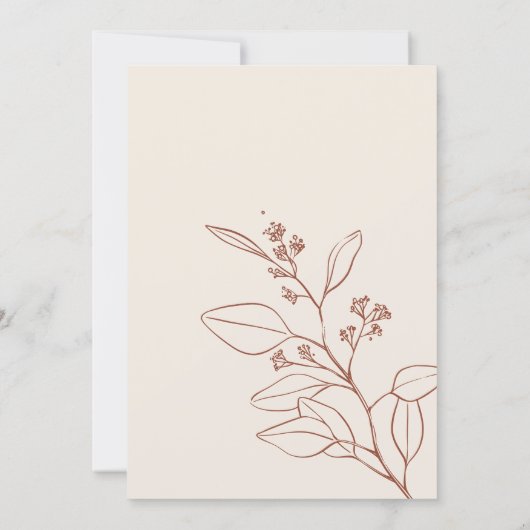 Beige Fall in Love Bruiloft Uitnodiging (Achterkant)