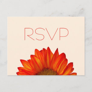 Beige Fall Wedding RSVP Briefkaarten Oranje Zonneb