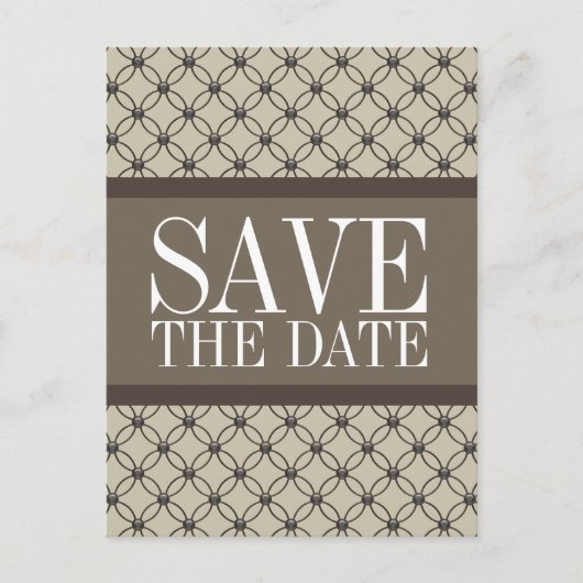 Beige Fancy Lattice Save the Date Briefkaart (Voorkant)