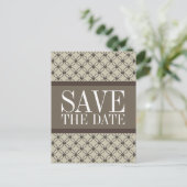 Beige Fancy Lattice Save the Date Briefkaart (Staand voorkant)