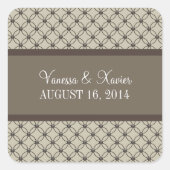 Beige Fancy Lattice Wedding Stickers (Voorkant)