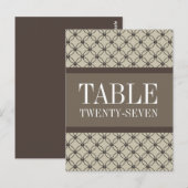 Beige Fancy Tabelnummer Briefkaart (Voorkant / Achterkant)