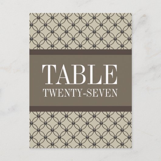 Beige Fancy Tabelnummer Briefkaart (Voorkant)