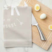 Beige Farmhouse Arrow Monogram | Bewerkbare kleure Theedoek (Quarter Fold)