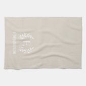 Beige Farmhouse Branch Monogram | Bewerkbare kleur Theedoek (Horizontaal)