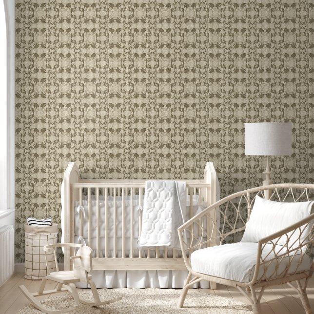 Beige Faux Lace Patroon Behang (Kinderen)