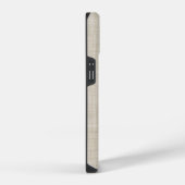 Beige Faux Linnen Textuur Custom Monogram iPhone Hoesje (Rechterkant)