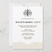 Beige Fern en Chandelier Housewarming Invitations Kaart (Voorkant)