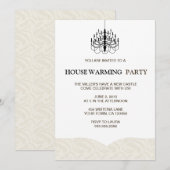 Beige Fern en Chandelier Housewarming Invitations Kaart (Voorkant / Achterkant)