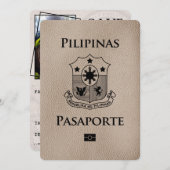 Beige Filipijnen Paspoort Bewaar de datum Save The Date (Voorkant / Achterkant)