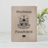 Beige Filipijnen Paspoort Bewaar de datum Save The Date (Staand voorkant)