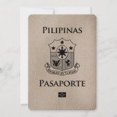 Beige Filipijnen Paspoort Bewaar de datum Save The Date (Voorkant)