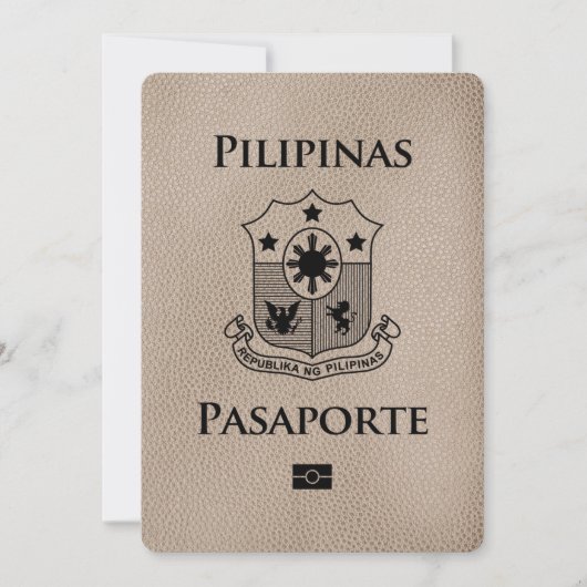 Beige Filipijnen Paspoort Bewaar de datum Save The Date (Voorkant)