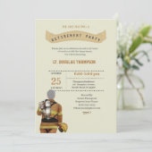 Beige Firefighter Retirement Party Kaart (Staand voorkant)