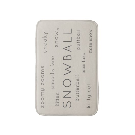 Beige Flat Soft Cat Bed Mat Pet Name + Nickname (Voorkant Verticaal)