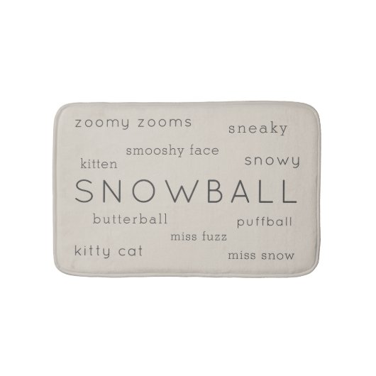 Beige Flat Soft Cat Bed Mat Pet Name + Nickname (Voorkant)