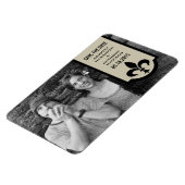 Beige Fleur De Lis Banner bewaart de Datum Magnet Magneet (Linkerzijde)