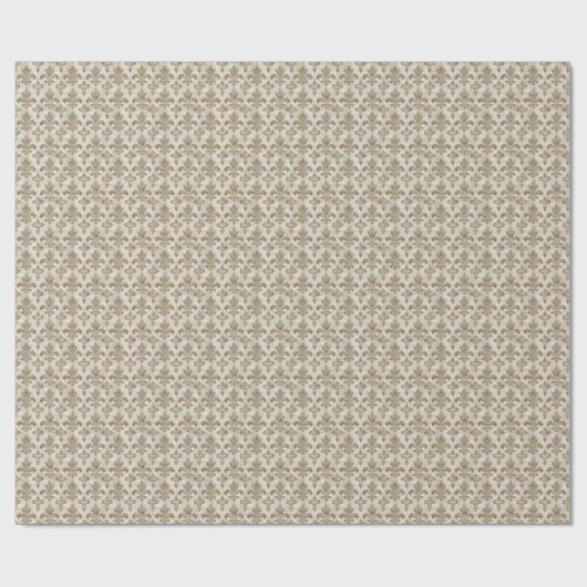 Beige Fleur De Lis inpakpapier (Vlak)