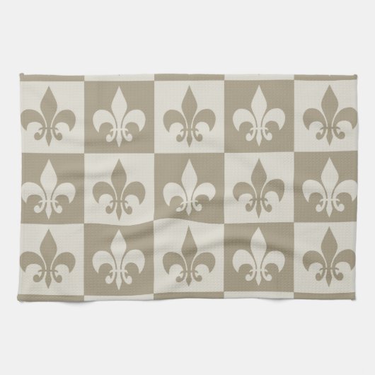 Beige Fleur de lis Theedoek (Horizontaal)