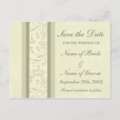 Beige Floral Bewaar de datum bruiloft Briefkaarten (Voorkant)