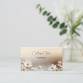 Beige Floral Dreamy Visitekaartje (Staand voorkant)