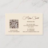 Beige Floral Dreamy Visitekaartje (Achterkant)