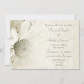 Beige Floral Elegant Wedding Invitation Cards Kaart (Voorkant)