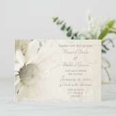 Beige Floral Elegant Wedding Invitation Cards Kaart (Staand voorkant)