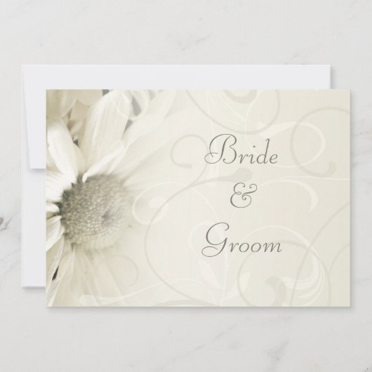 Beige Floral Elegant Wedding Invitation Cards Kaart (Achterkant)